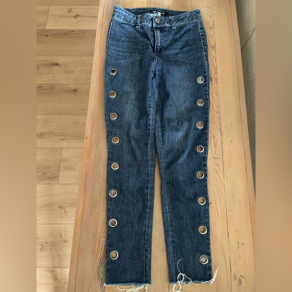 Boom Boom Jeans Dark Blue Skinny with Eyelet Accents